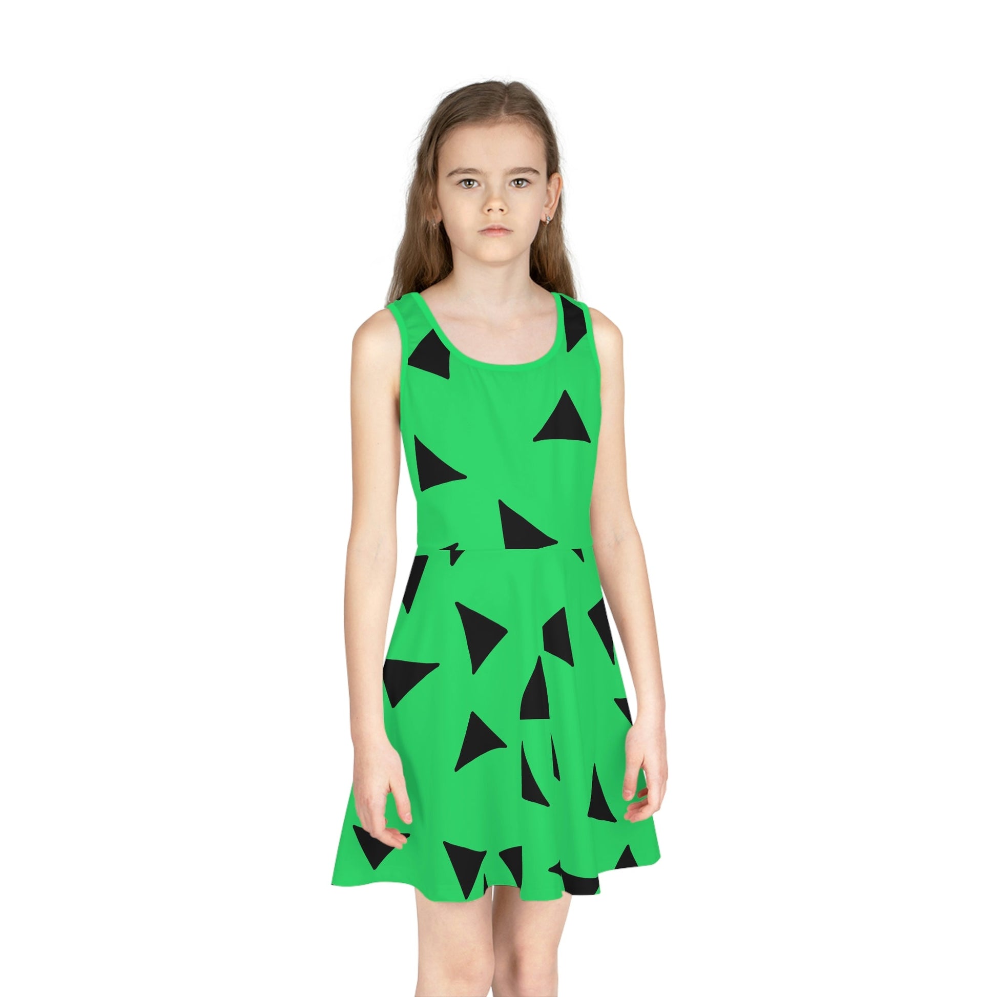 Prehistoric Babe Girls' Sleeveless Sundress All Over PrintAOPAOP Clothing#tag4##tag5##tag6#