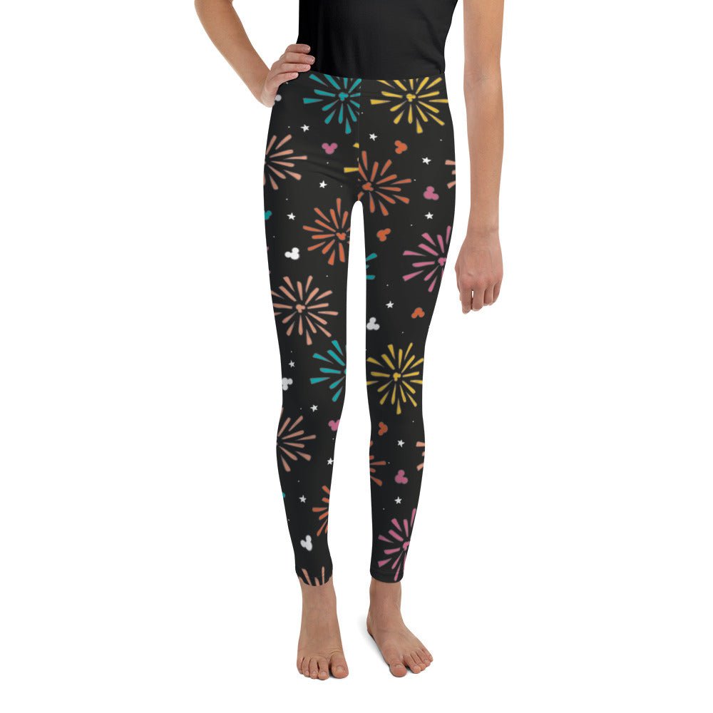 Rainbow Fireworks Mouse Youth Leggings athletic clothingdisney girlWrong Lever Clothing