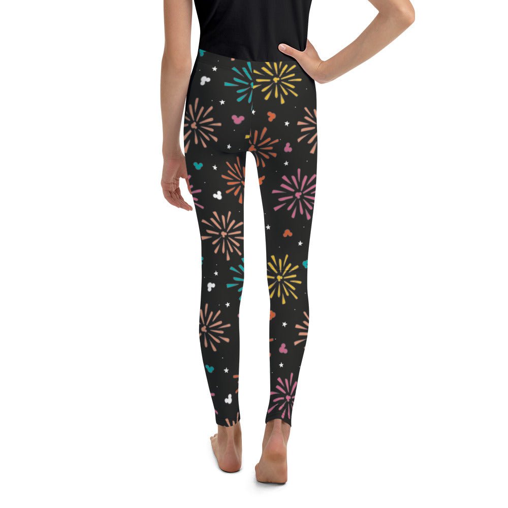 Rainbow Fireworks Mouse Youth Leggings athletic clothingdisney girlWrong Lever Clothing