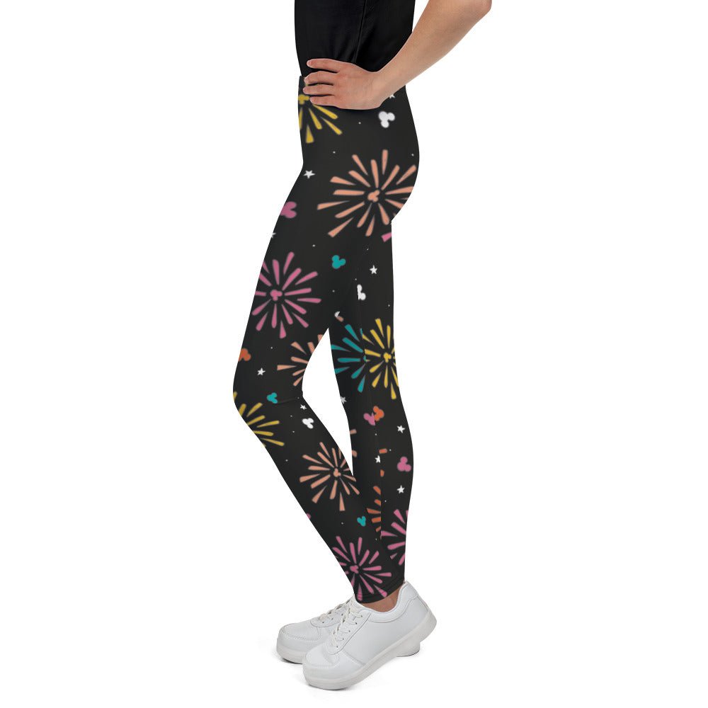 Rainbow Fireworks Mouse Youth Leggings athletic clothingdisney girlWrong Lever Clothing