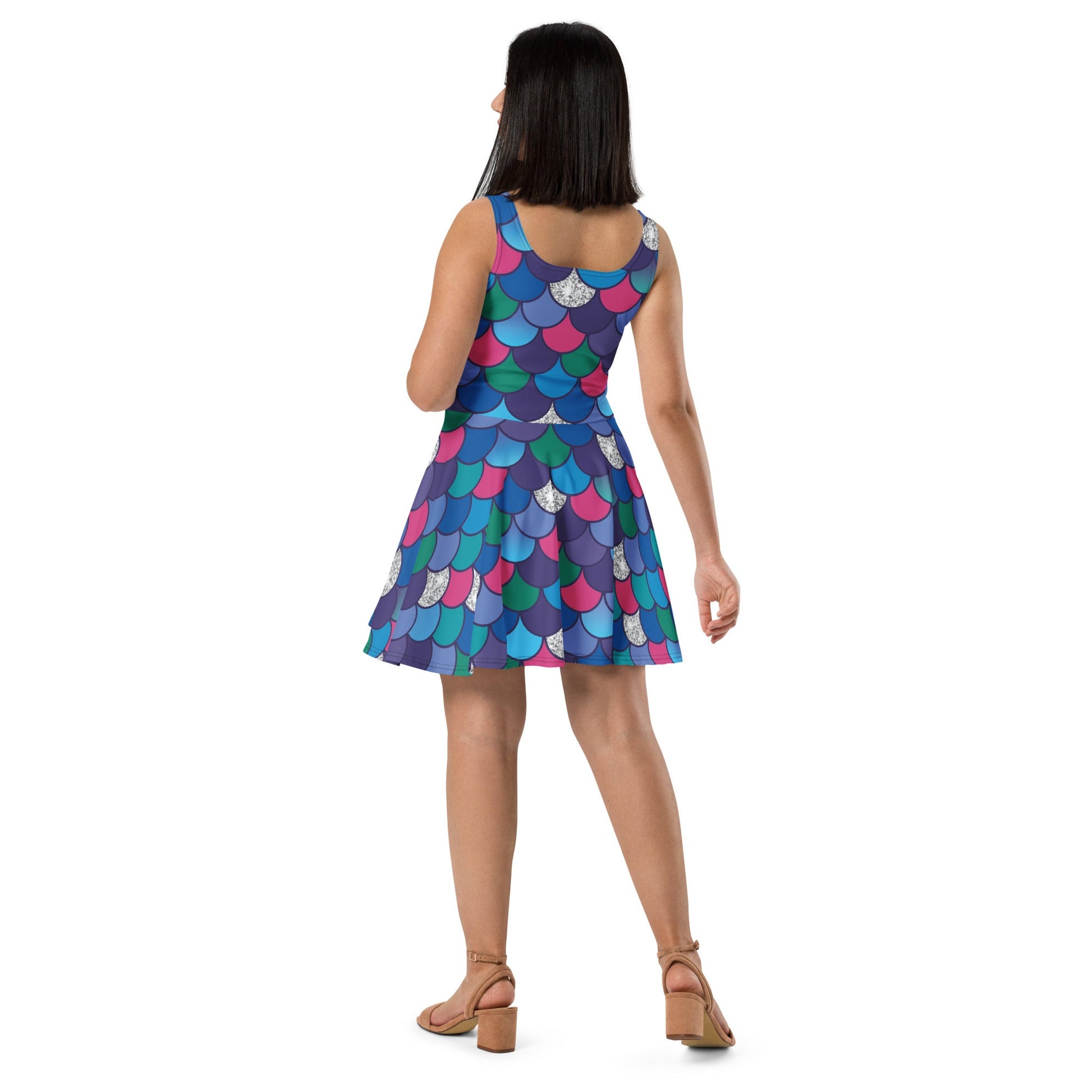 Rainbow Fish Scales Skater Dress adult childrens bookadult dresscharacter dress#tag4##tag5##tag6#