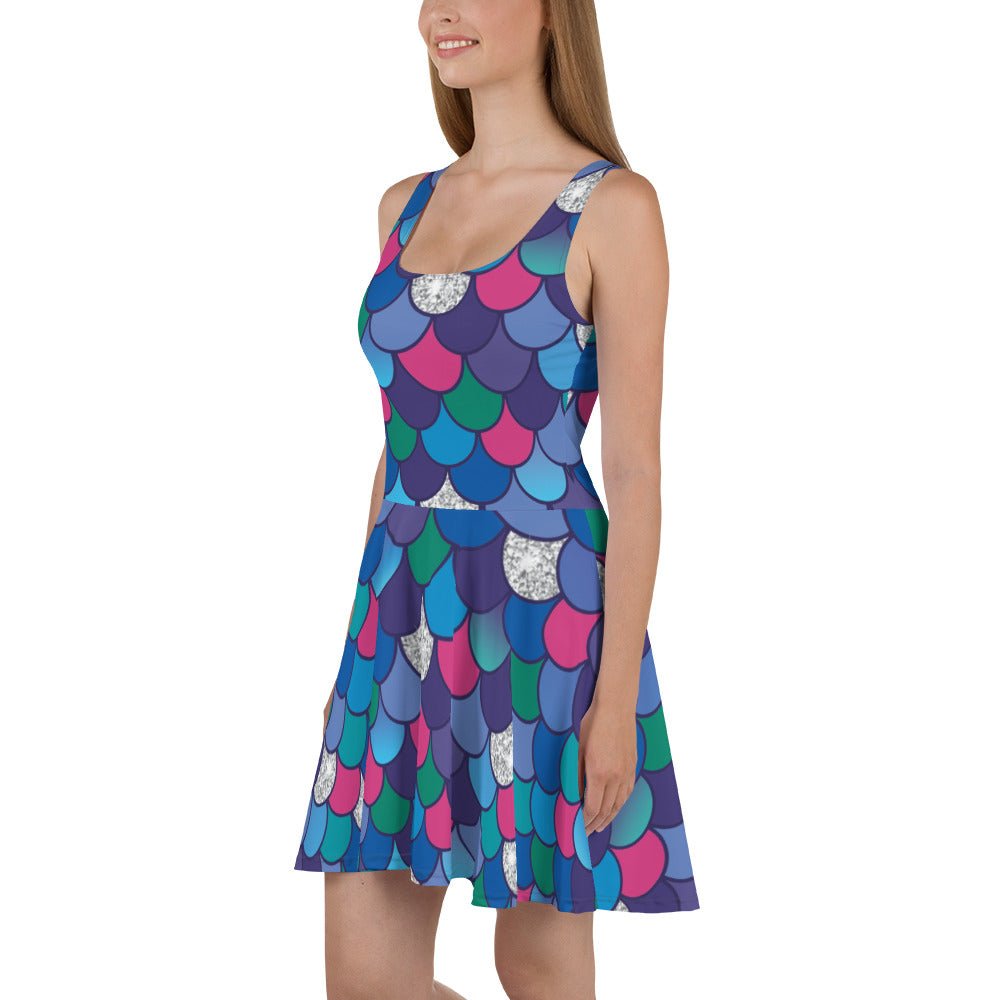 Rainbow Fish Scales Skater Dress adult childrens bookadult dresscharacter dress#tag4##tag5##tag6#