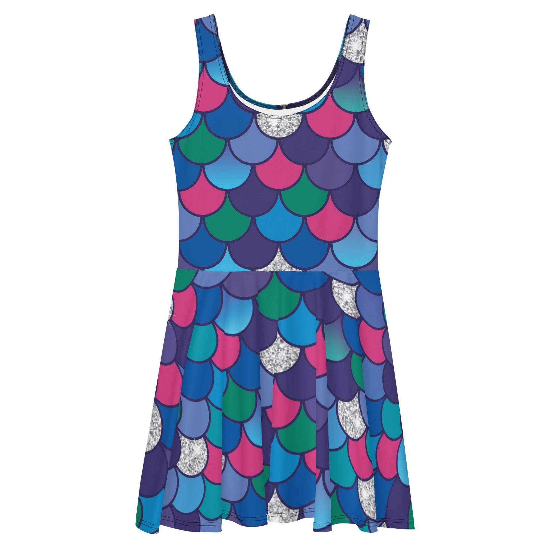 Rainbow Fish Scales Skater Dress adult childrens bookadult dresscharacter dress#tag4##tag5##tag6#
