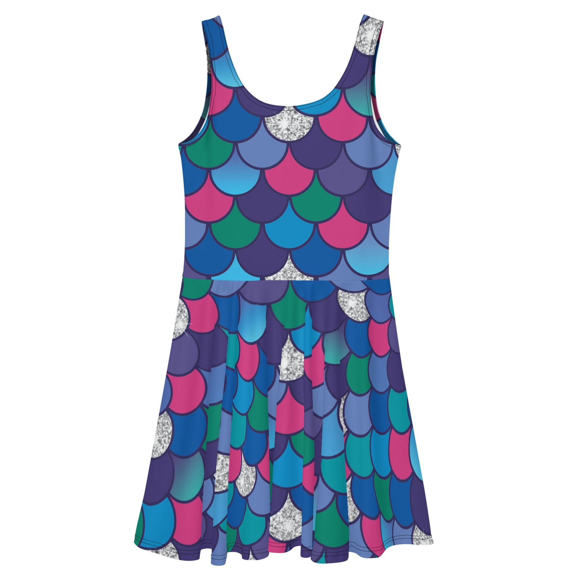 Rainbow Fish Scales Skater Dress adult childrens bookadult dresscharacter dress#tag4##tag5##tag6#