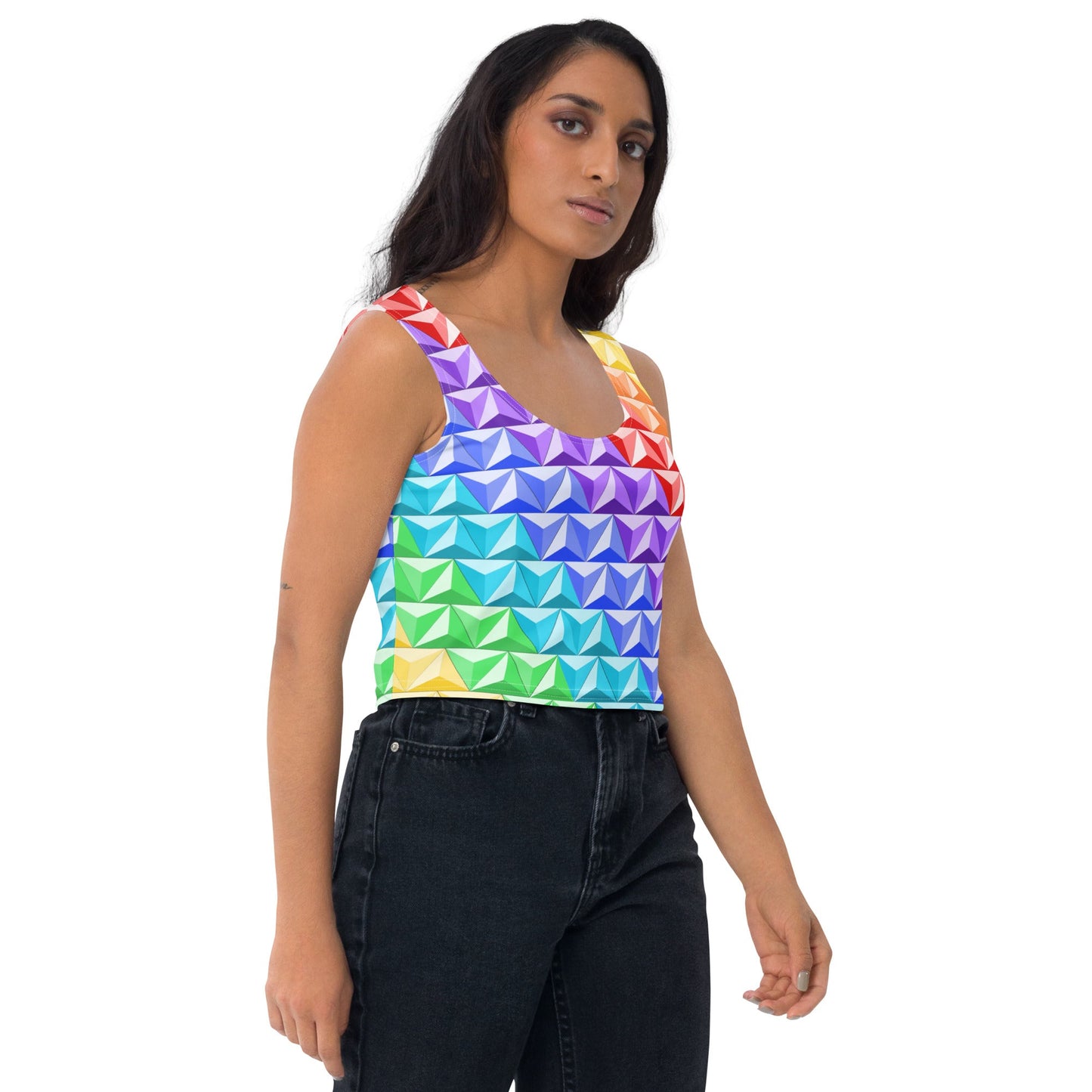 Rainbow World of Tomorrow Crop Top active wearcalifornia adventureclothing#tag4##tag5##tag6#