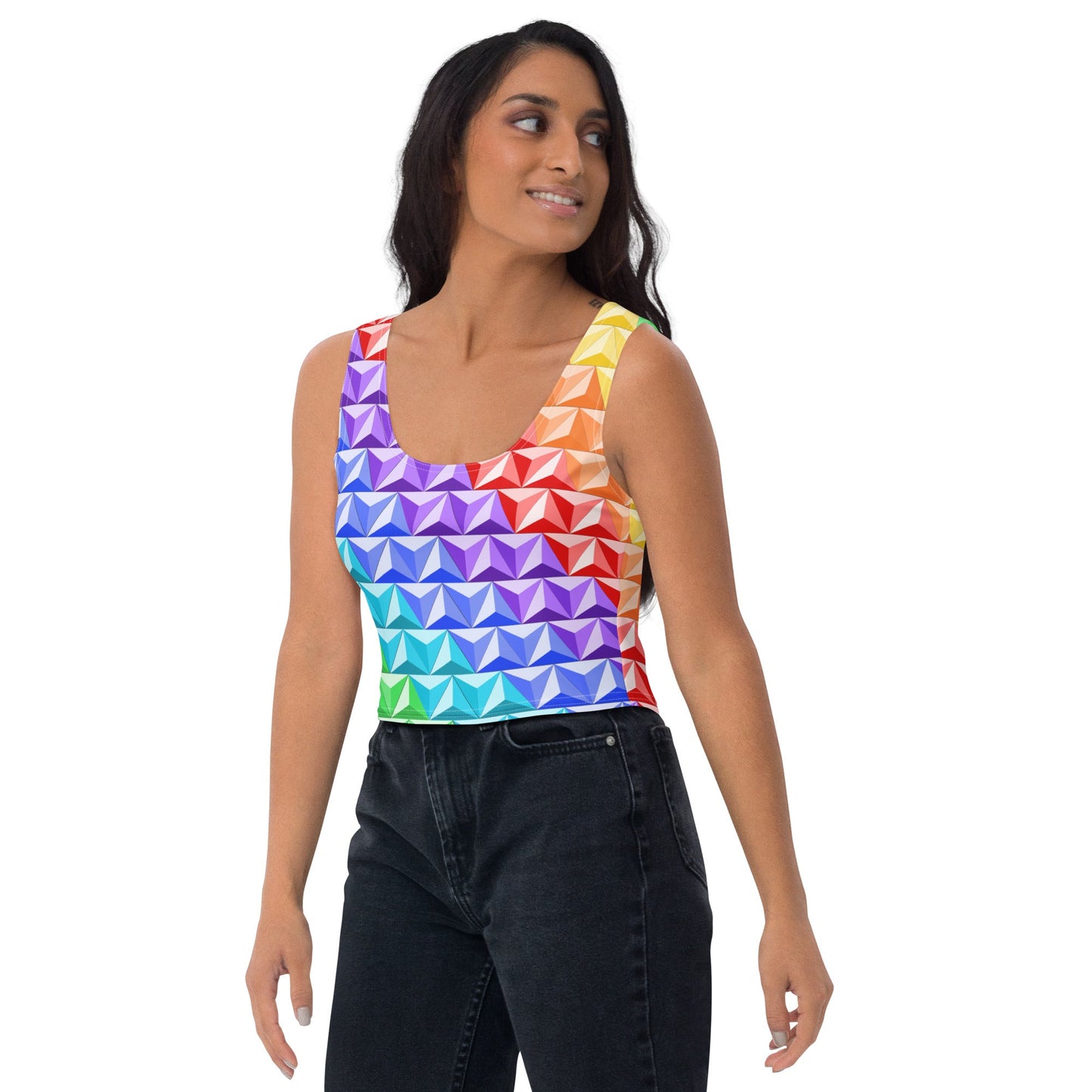 Rainbow World of Tomorrow Crop Top active wearcalifornia adventureclothing#tag4##tag5##tag6#