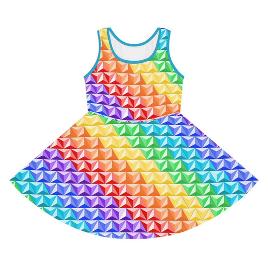 Rainbow World of Tomorrow Girls' Sleeveless Sundress All Over PrintAOPAOP Clothing#tag4##tag5##tag6#