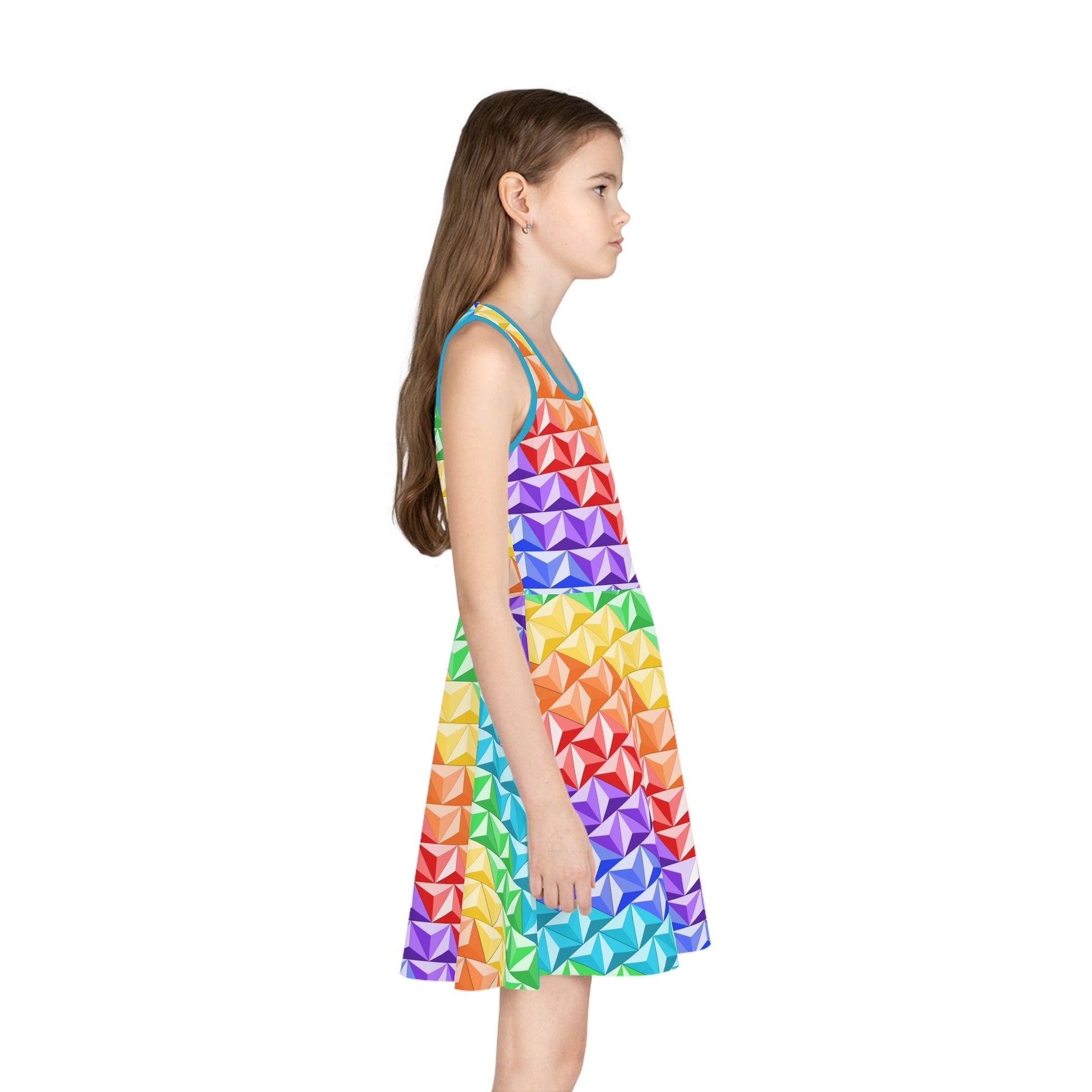 Rainbow World of Tomorrow Girls' Sleeveless Sundress All Over PrintAOPAOP Clothing#tag4##tag5##tag6#