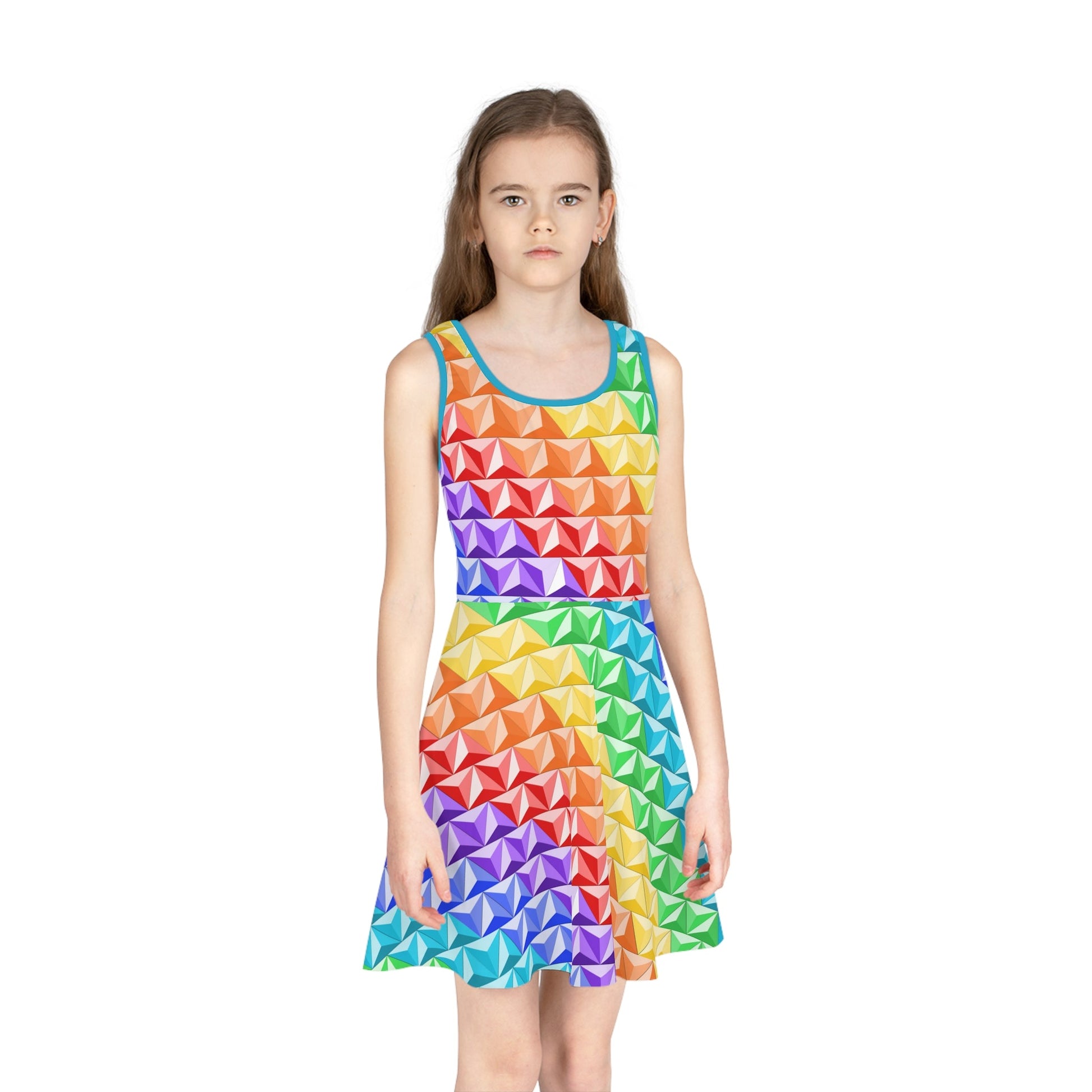 Rainbow World of Tomorrow Girls' Sleeveless Sundress All Over PrintAOPAOP Clothing#tag4##tag5##tag6#