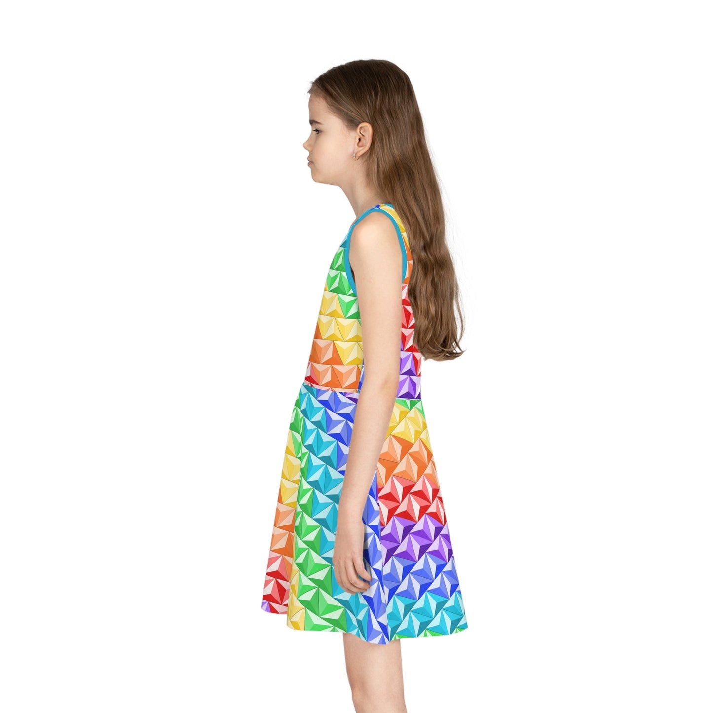 Rainbow World of Tomorrow Girls' Sleeveless Sundress All Over PrintAOPAOP Clothing#tag4##tag5##tag6#