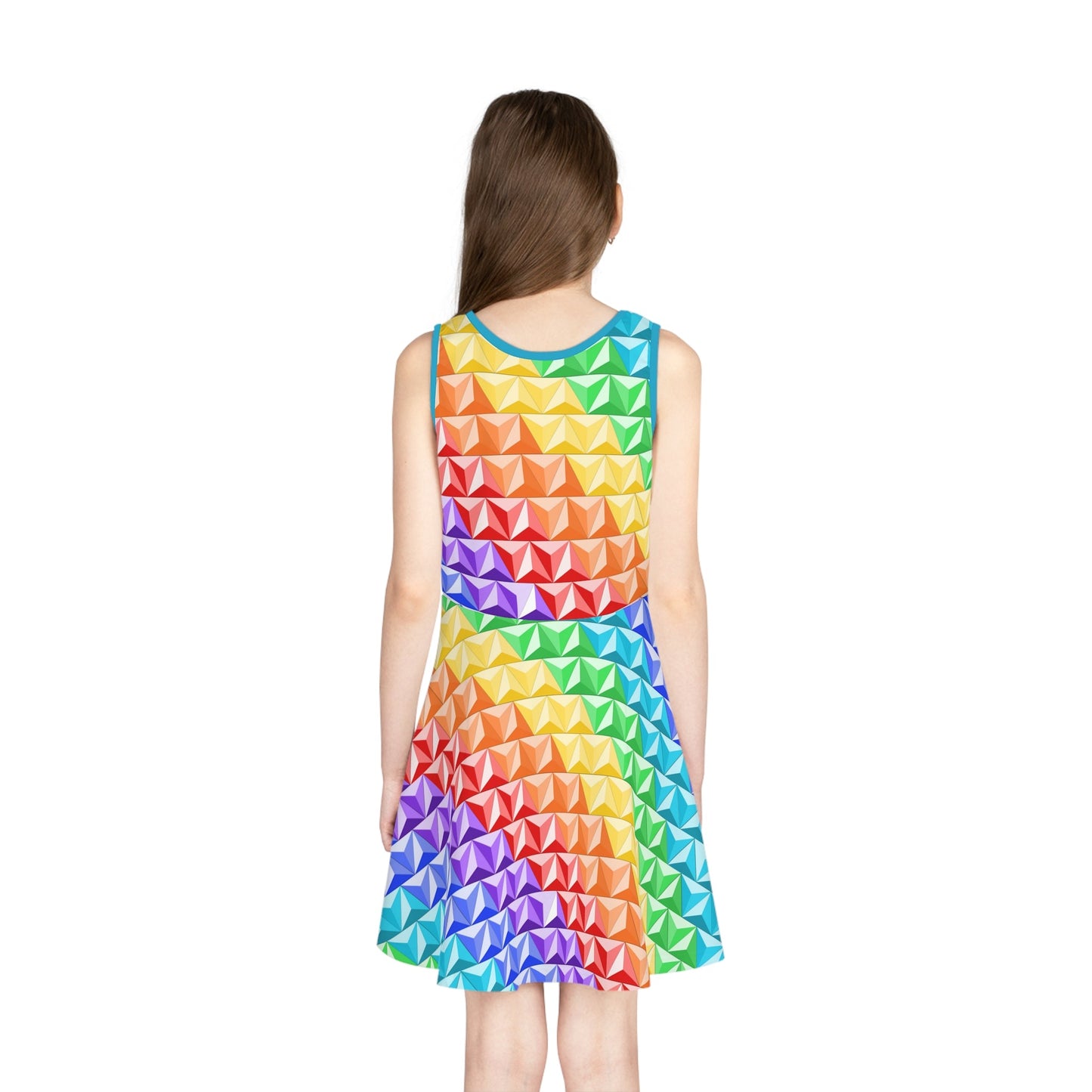 Rainbow World of Tomorrow Girls' Sleeveless Sundress All Over PrintAOPAOP Clothing#tag4##tag5##tag6#