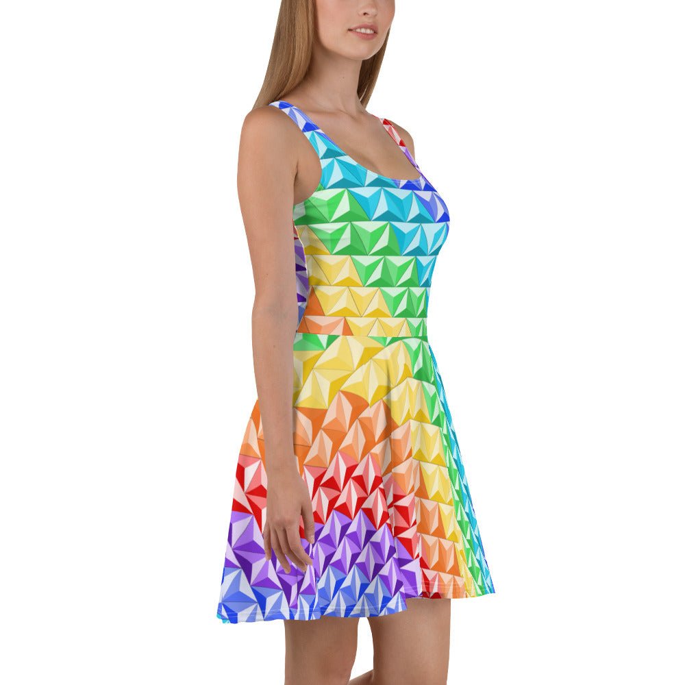 Rainbow World of Tomorrow Skater Dress active wearcalifornia adventureclothing#tag4##tag5##tag6#