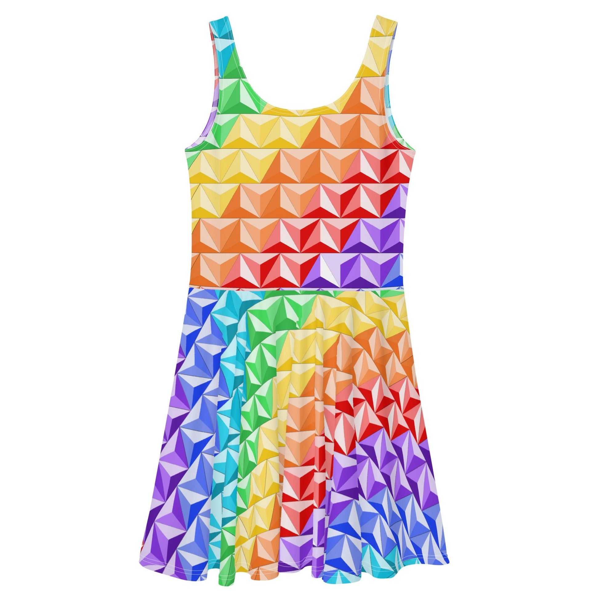 Rainbow World of Tomorrow Skater Dress active wearcalifornia adventureclothing#tag4##tag5##tag6#