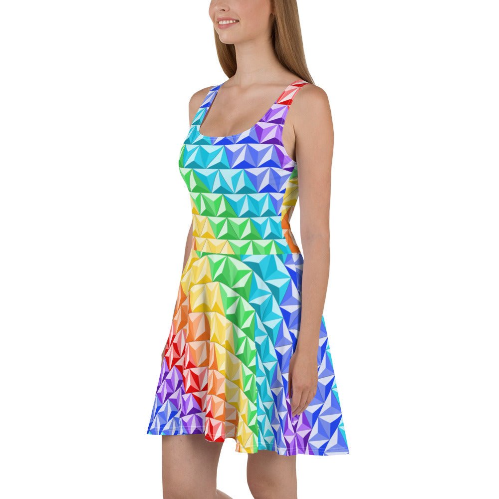 Rainbow World of Tomorrow Skater Dress active wearcalifornia adventureclothing#tag4##tag5##tag6#