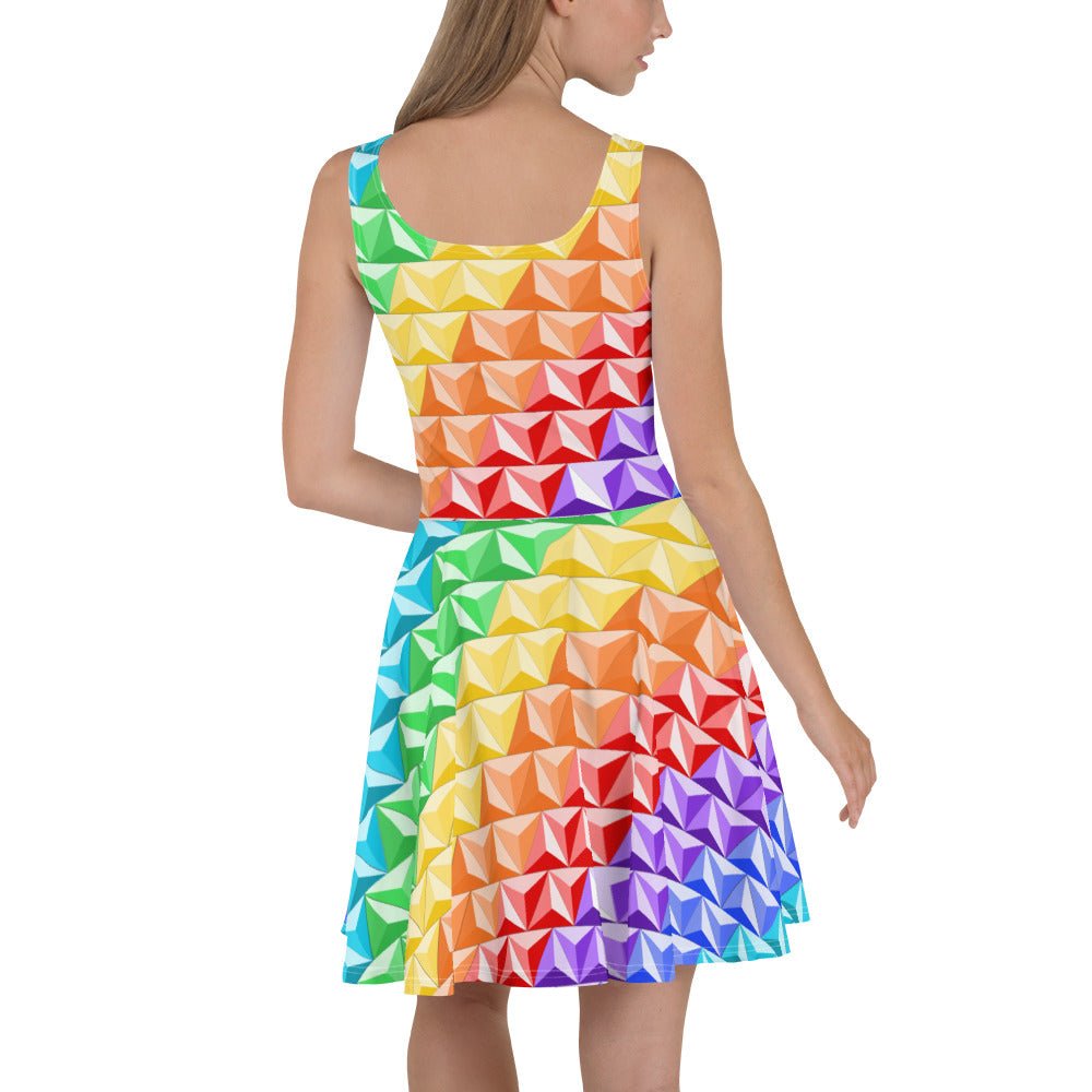 Rainbow World of Tomorrow Skater Dress active wearcalifornia adventureclothing#tag4##tag5##tag6#