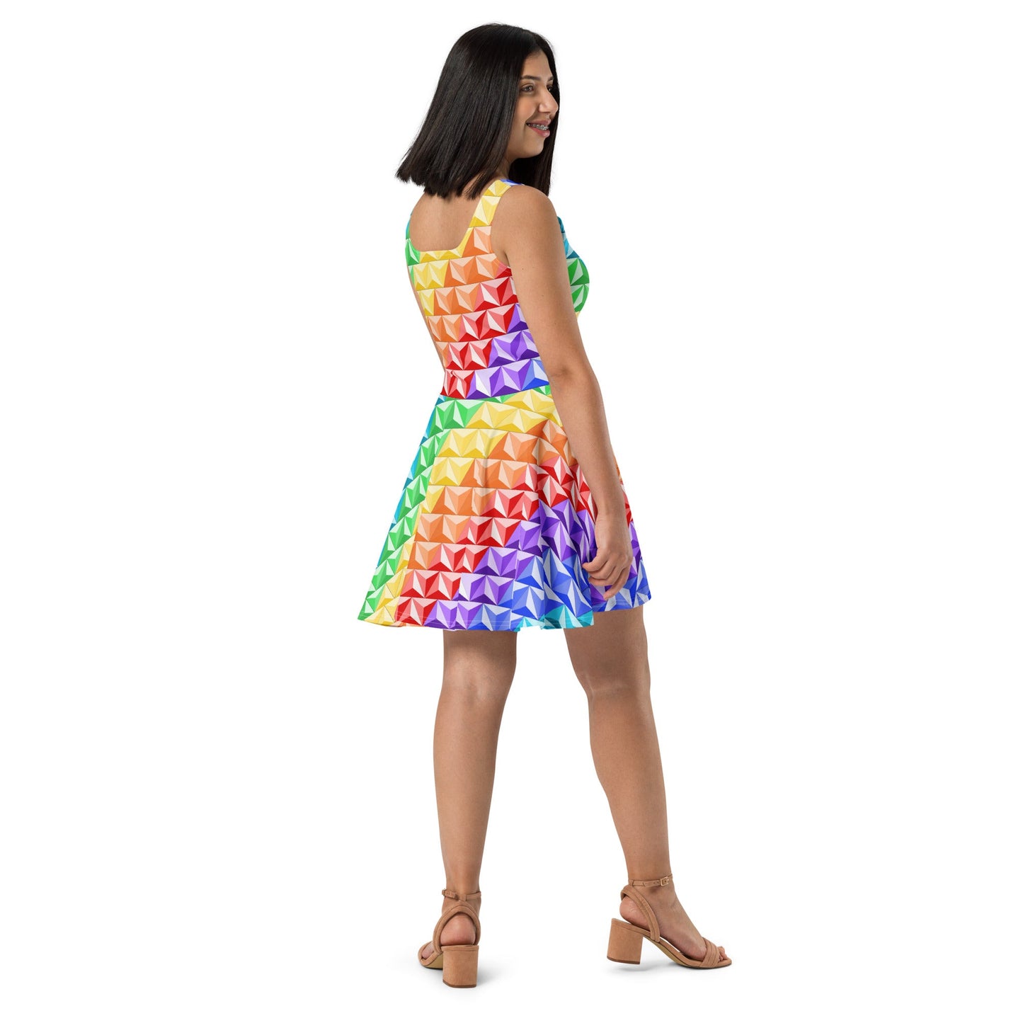 Rainbow World of Tomorrow Skater Dress active wearcalifornia adventureclothing#tag4##tag5##tag6#