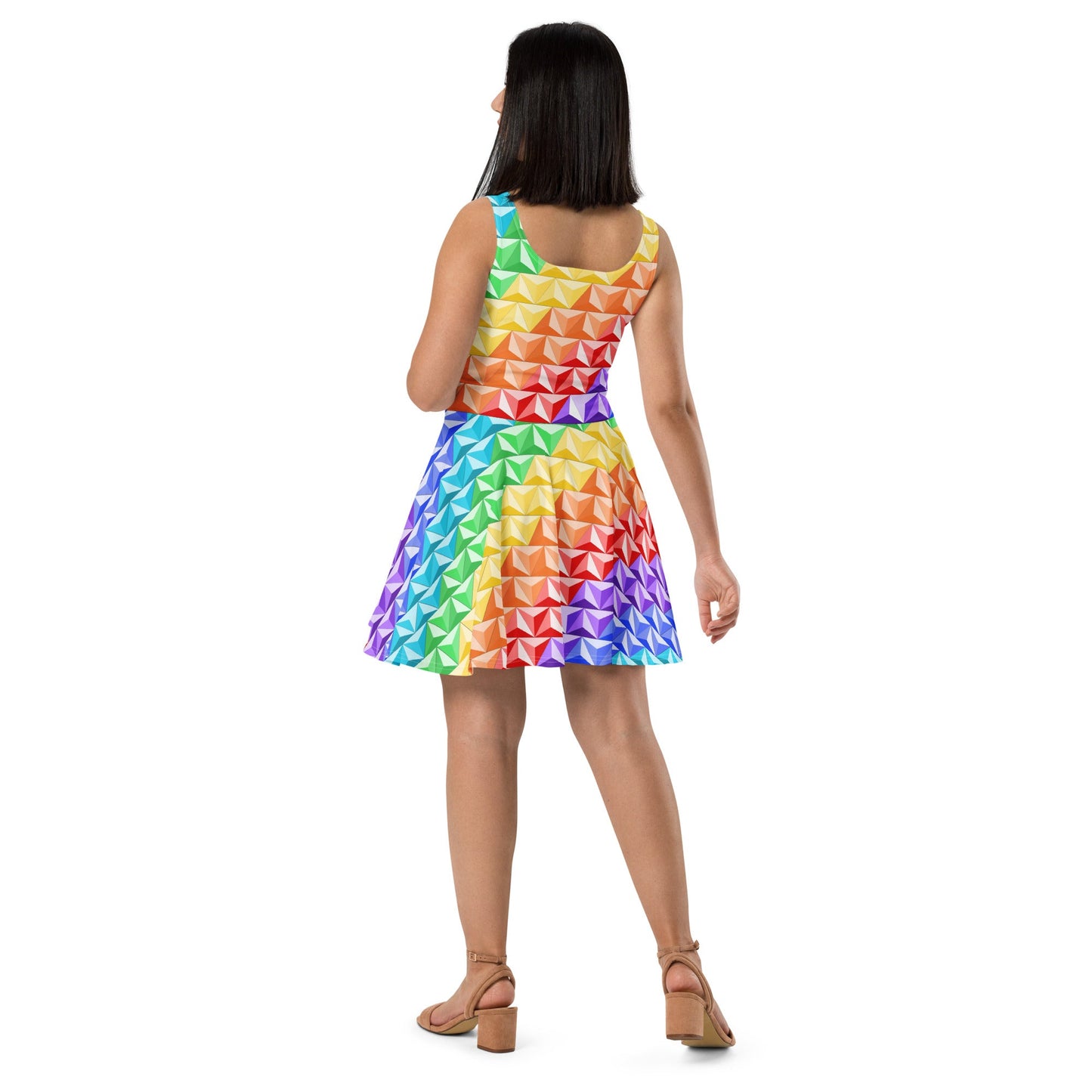Rainbow World of Tomorrow Skater Dress active wearcalifornia adventureclothing#tag4##tag5##tag6#