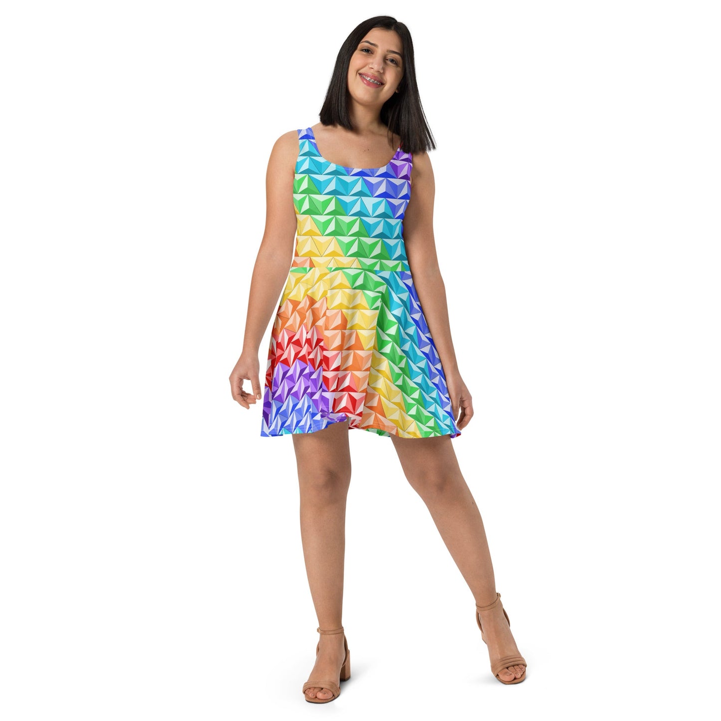 Rainbow World of Tomorrow Skater Dress active wearcalifornia adventureclothing#tag4##tag5##tag6#