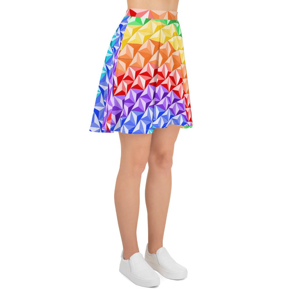 Rainbow World of Tomorrow Skater Skirt active wearcalifornia adventureclothing#tag4##tag5##tag6#