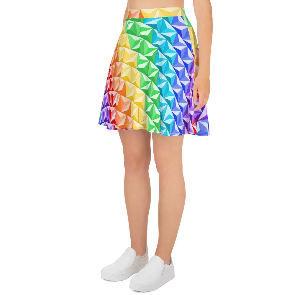 Rainbow World of Tomorrow Skater Skirt active wearcalifornia adventureclothing#tag4##tag5##tag6#