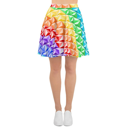 Rainbow World of Tomorrow Skater Skirt active wearcalifornia adventureclothing#tag4##tag5##tag6#