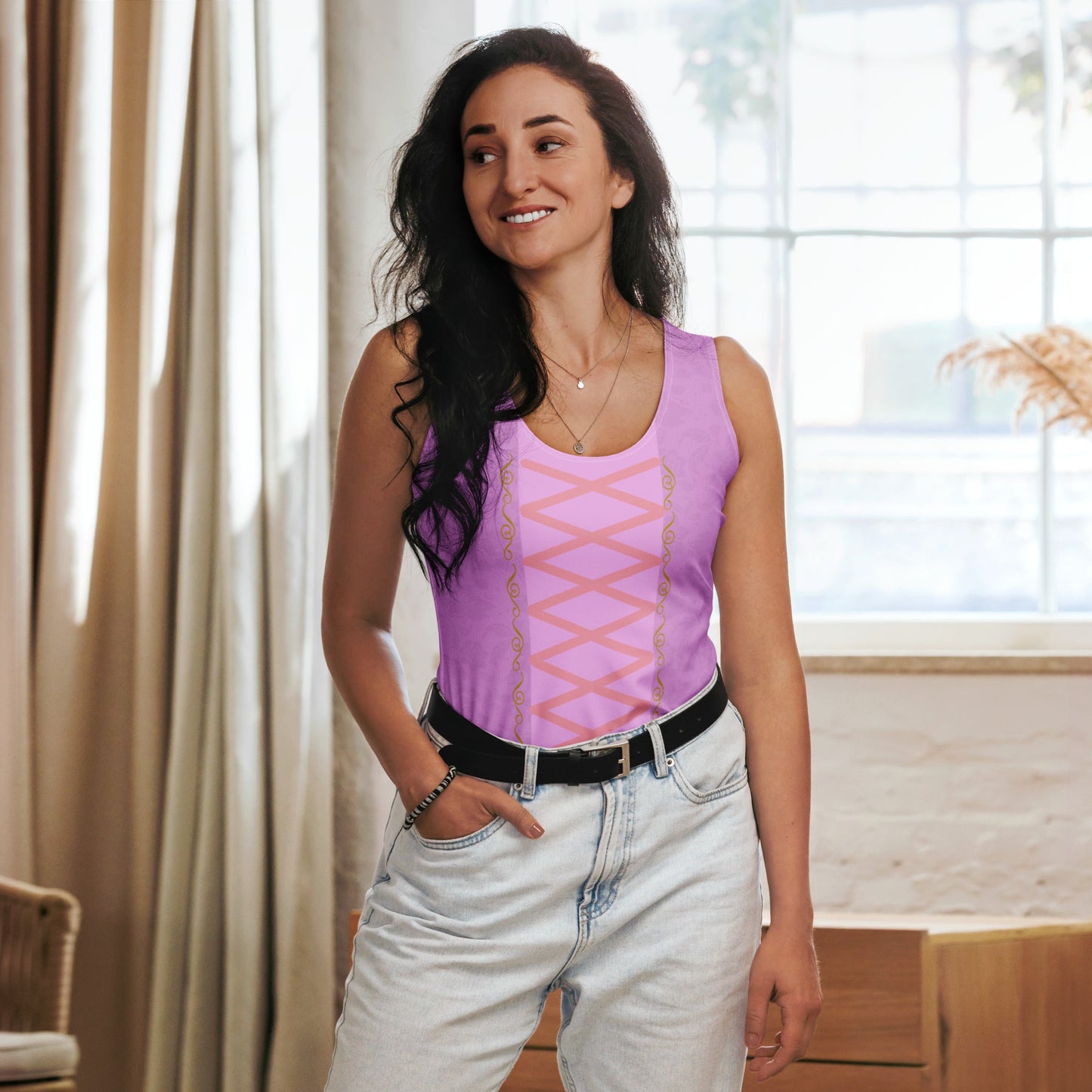 Rapunzel Inspired Tank Top disney princessdisney styleAdult T-ShirtLittle Lady Shay Boutique