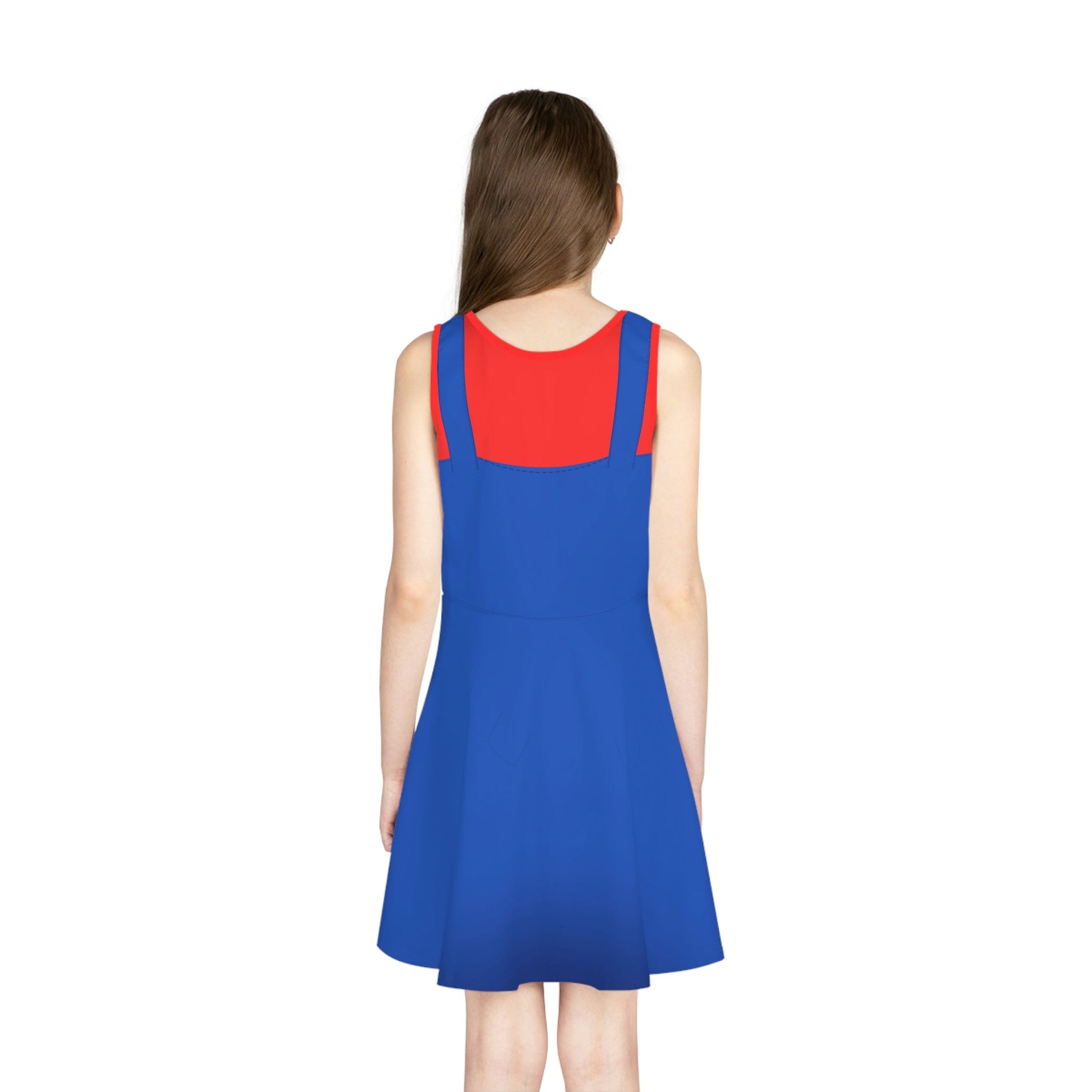 Red Video Game Guy Girls' Sleeveless Sundress All Over PrintAOPAOP Clothing#tag4##tag5##tag6#