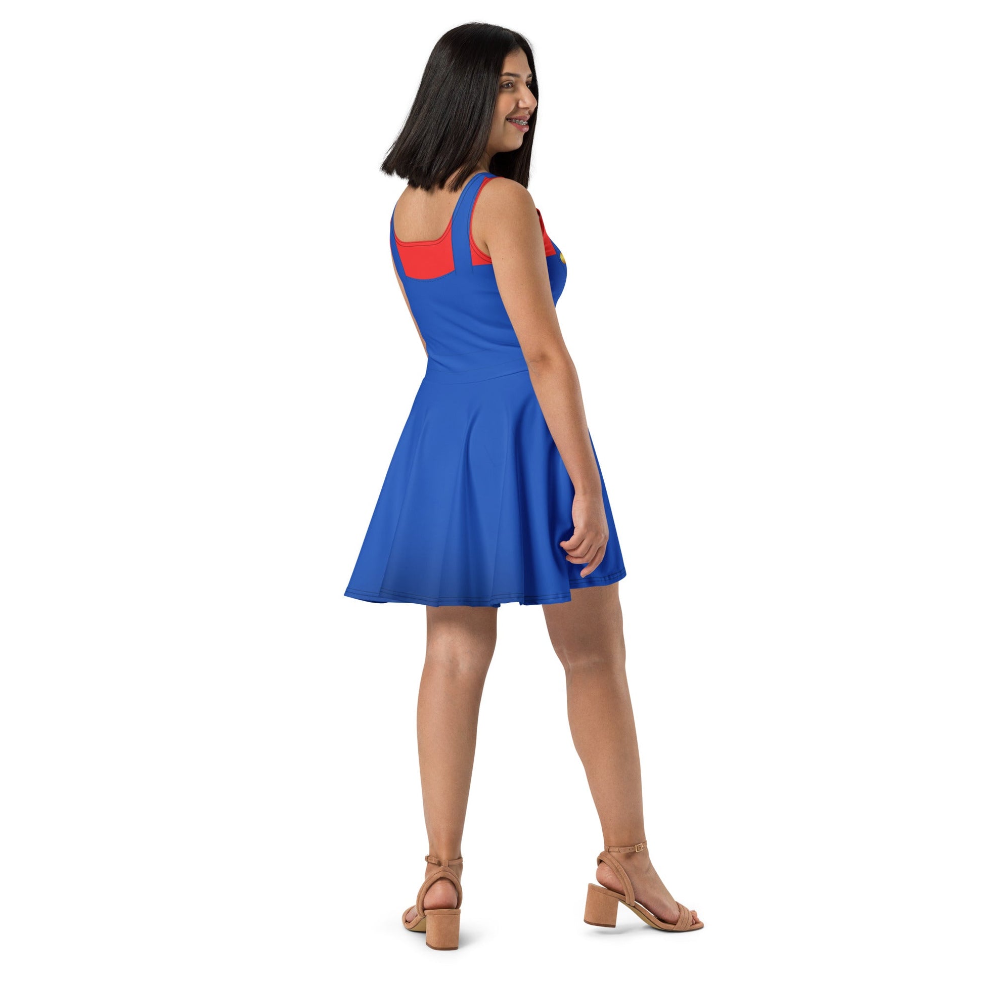 Red Video Game Man Skater Dress 80s nostalgia90s costumecosplay#tag4##tag5##tag6#