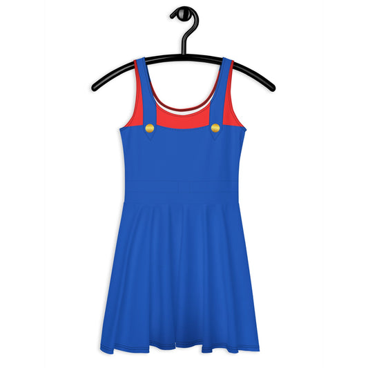 Red Video Game Man Skater Dress 80s nostalgia90s costumecosplay#tag4##tag5##tag6#