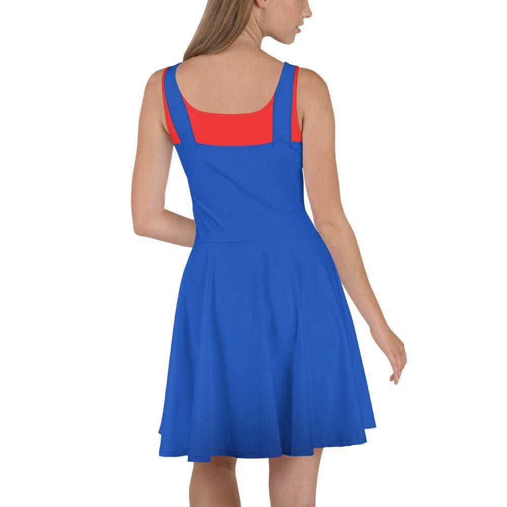 Red Video Game Man Skater Dress 80s nostalgia90s costumecosplay#tag4##tag5##tag6#