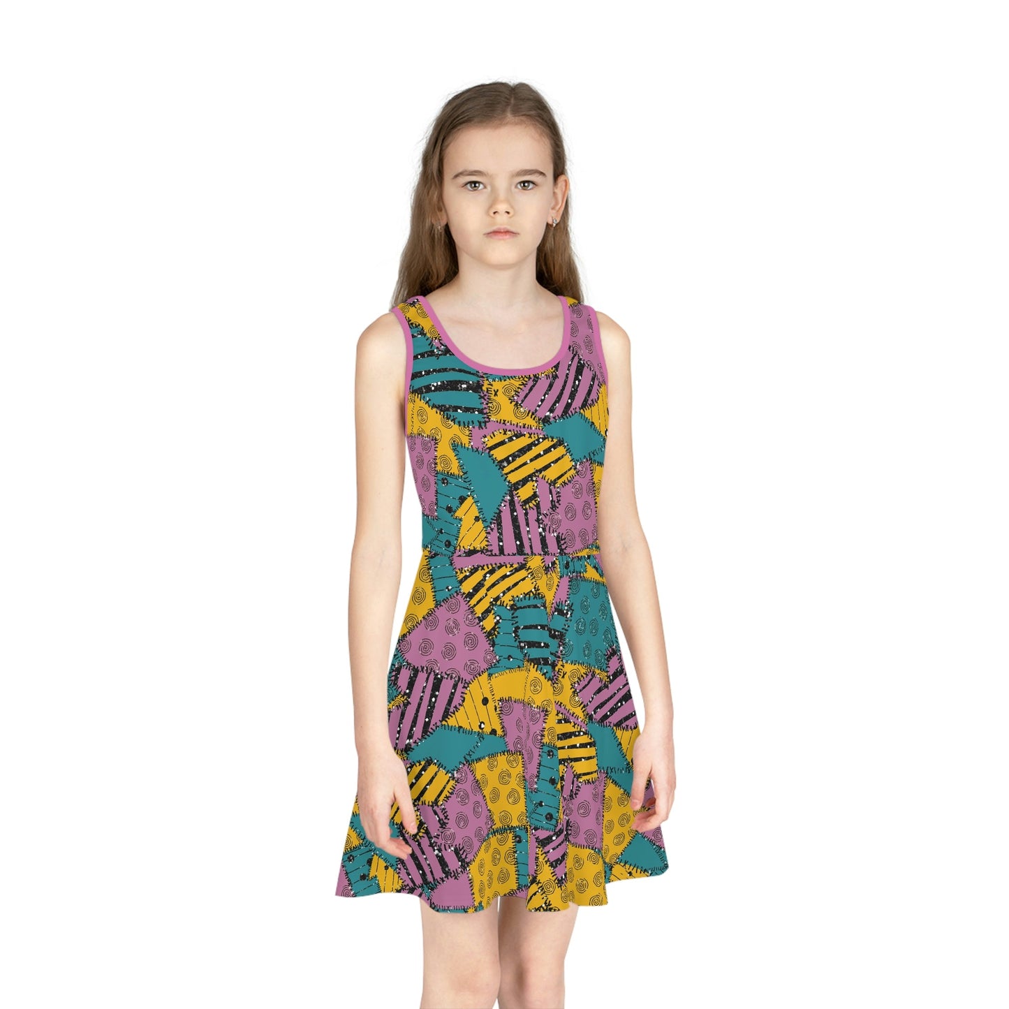 Sally Girls' Sleeveless Sundress (AOP) 100 years of wonderAll Over PrintAOP#tag4##tag5##tag6#