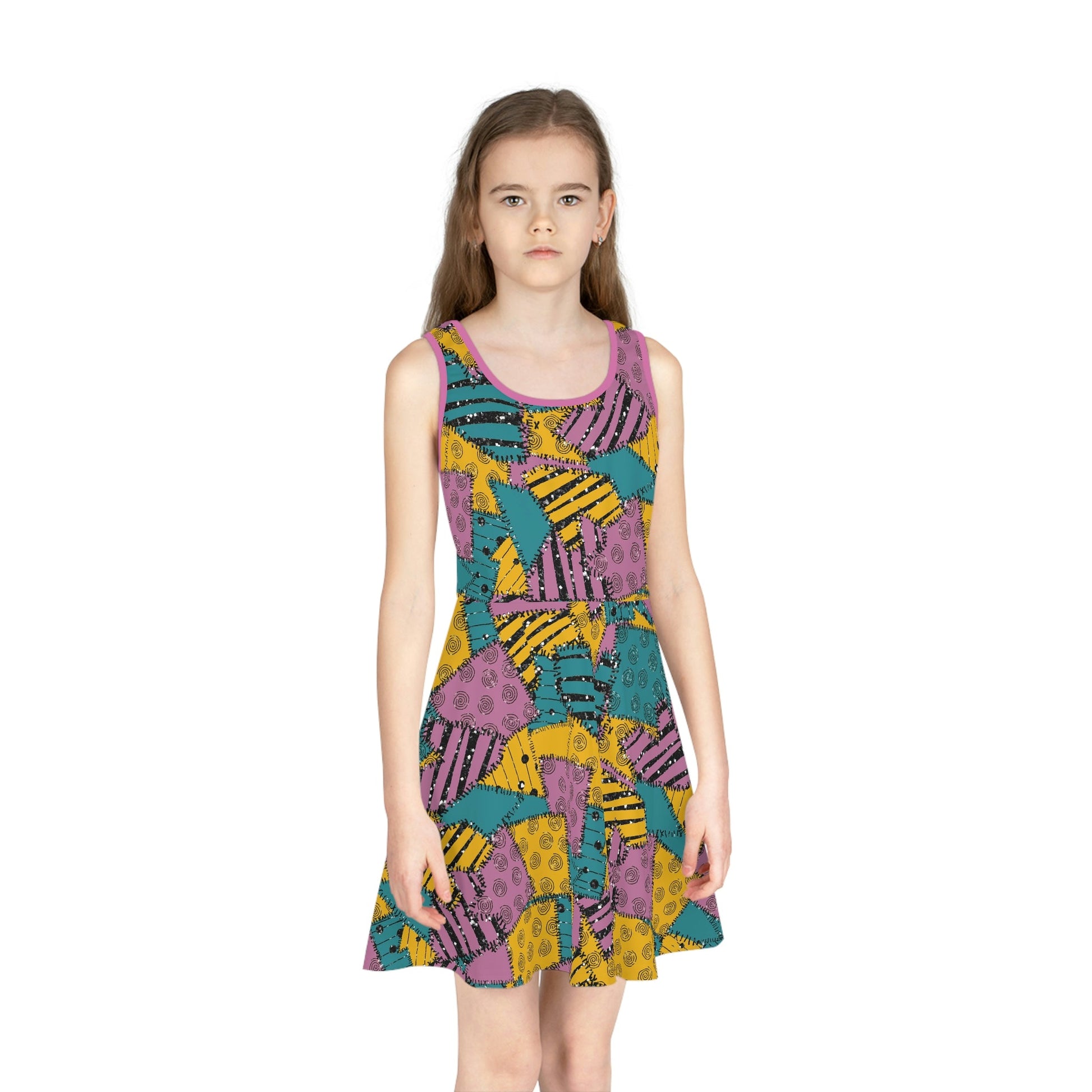 Sally Girls' Sleeveless Sundress (AOP) 100 years of wonderAll Over PrintAOP#tag4##tag5##tag6#
