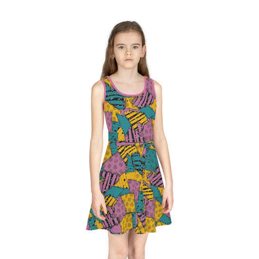Sally Girls' Sleeveless Sundress (AOP) 100 years of wonderAll Over PrintAOP#tag4##tag5##tag6#