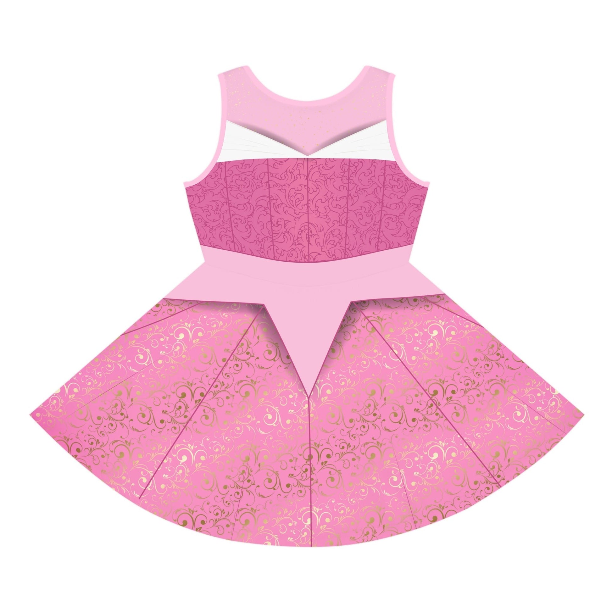 Sleeping Pink Princess Fancy Girls' Sleeveless Sundress - Costume, Cosplay All Over PrintAOPAOP Clothing#tag4##tag5##tag6#