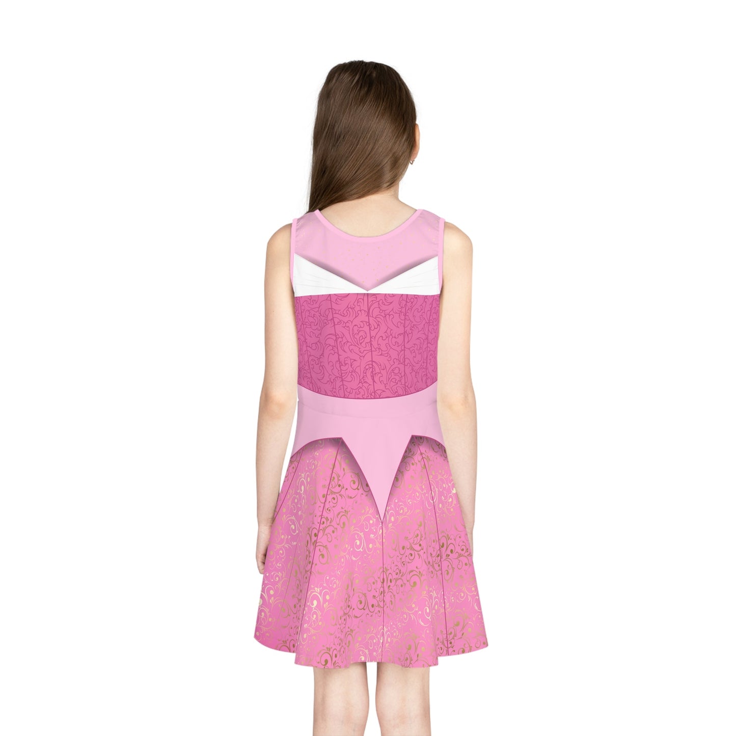 Sleeping Pink Princess Fancy Girls' Sleeveless Sundress - Costume, Cosplay All Over PrintAOPAOP Clothing#tag4##tag5##tag6#