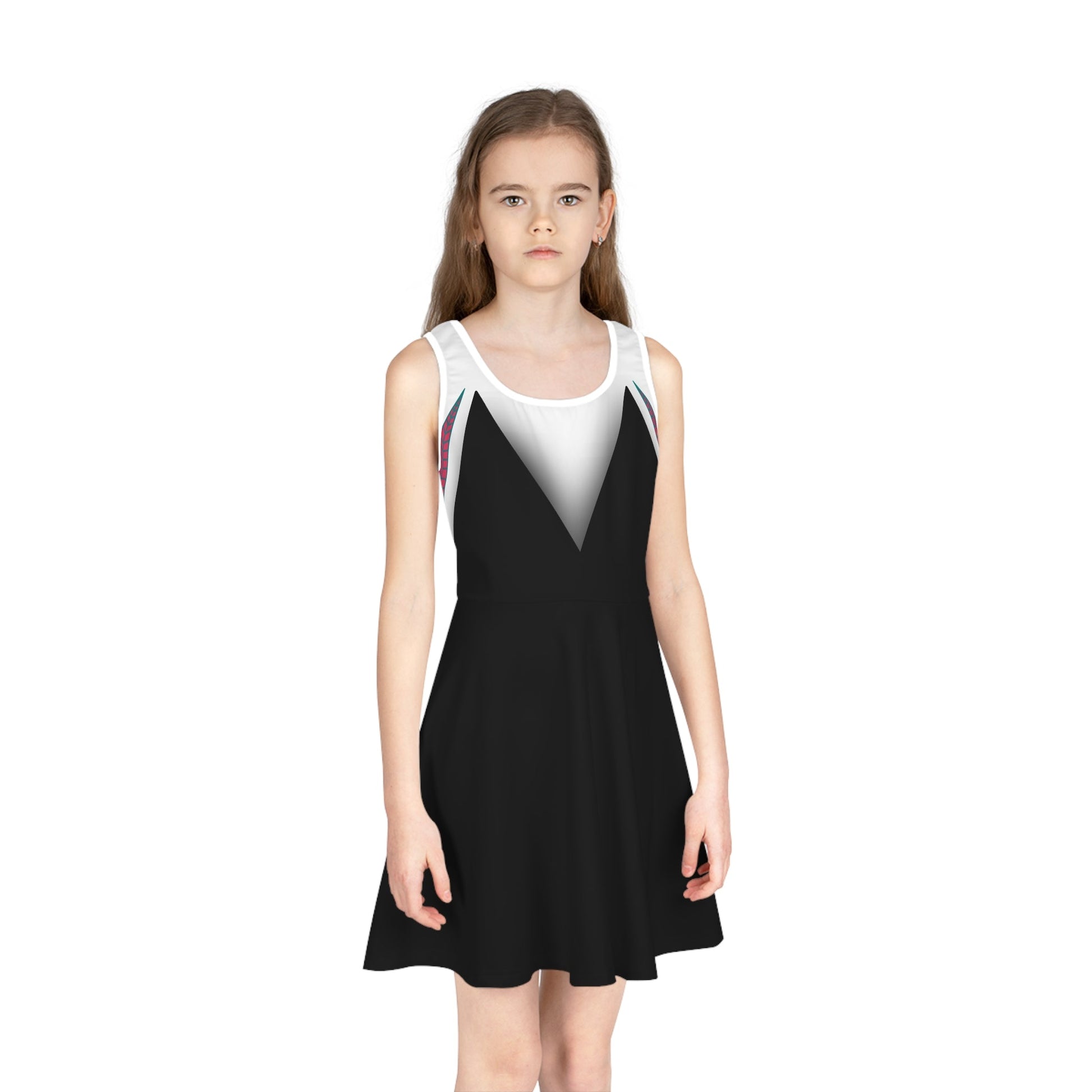 Spider Ghost Friend Girls' Sleeveless Sundress All Over PrintAOPAll Over PrintsWrong Lever Clothing