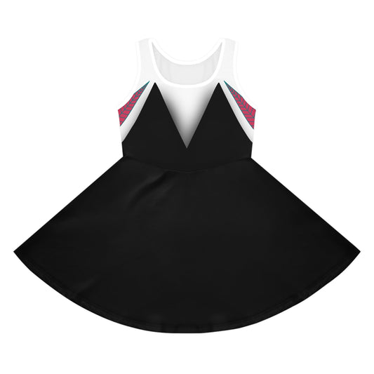 Spider Ghost Friend Girls' Sleeveless Sundress All Over PrintAOPAll Over PrintsWrong Lever Clothing