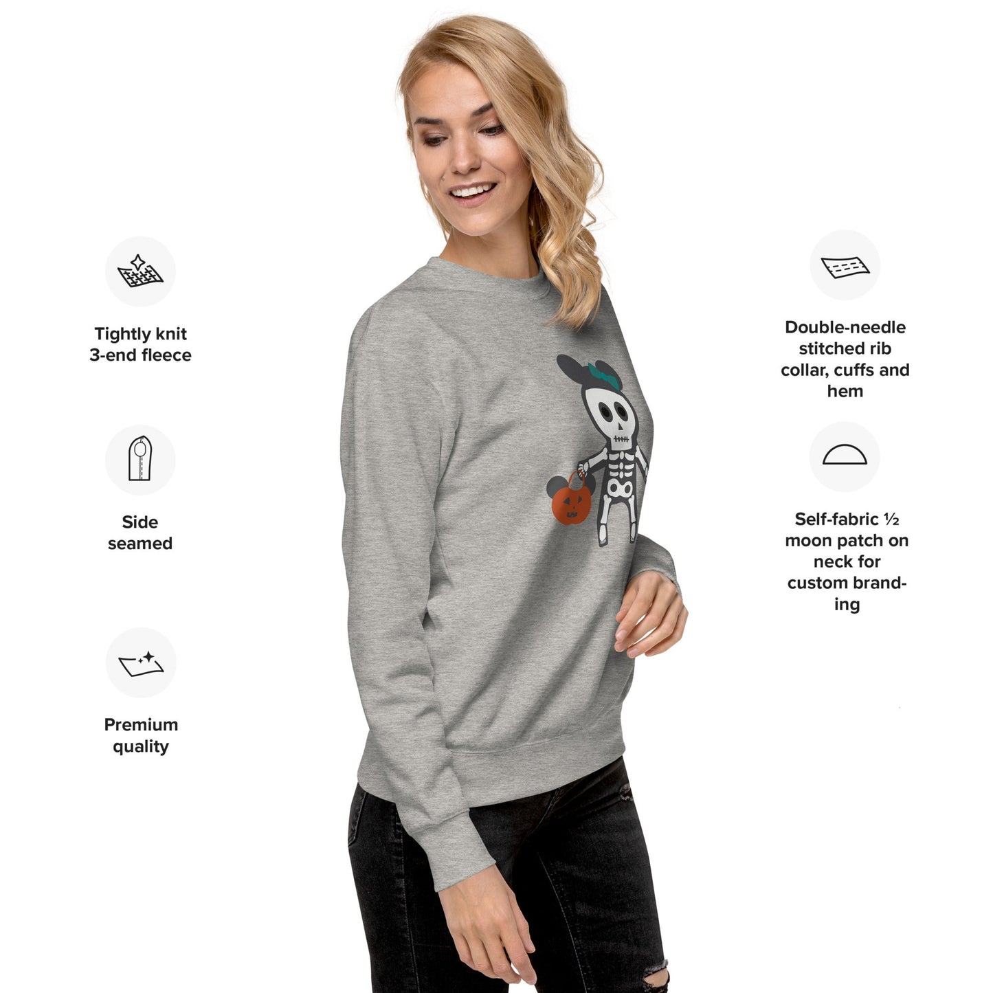 Spooky Silly Skeleton Unisex Premium Sweatshirt adult halloween topcosplaydisney halloween#tag4##tag5##tag6#