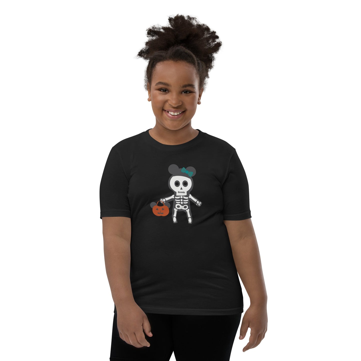 Spooky Silly Skeleton Youth Short Sleeve T-Shirt cosplaydisney halloweendisney halloween top#tag4##tag5##tag6#