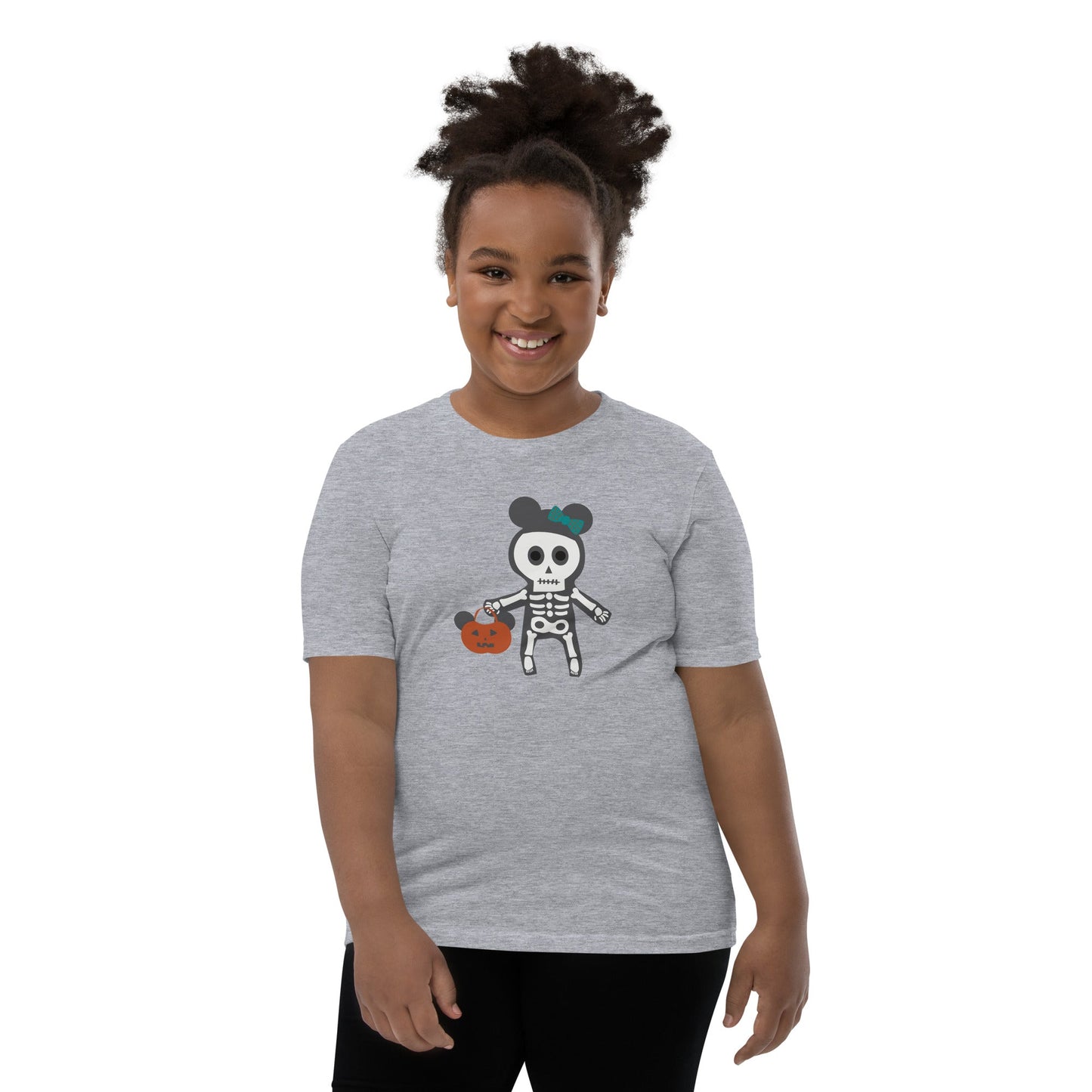 Spooky Silly Skeleton Youth Short Sleeve T-Shirt cosplaydisney halloweendisney halloween top#tag4##tag5##tag6#