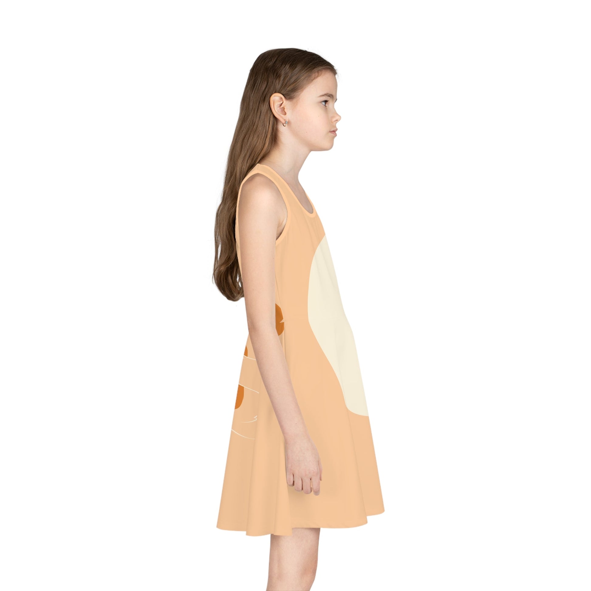 Tan Blue Heeler Girls' Sleeveless Sundress- Costume, Cosplay All Over PrintAOPAOP Clothing#tag4##tag5##tag6#
