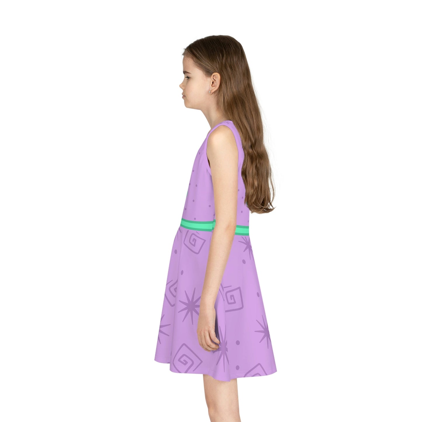 Teacup Ride Inspired Girls' Sleeveless Sundress (AOP) All Over PrintAOPAOP Clothing#tag4##tag5##tag6#
