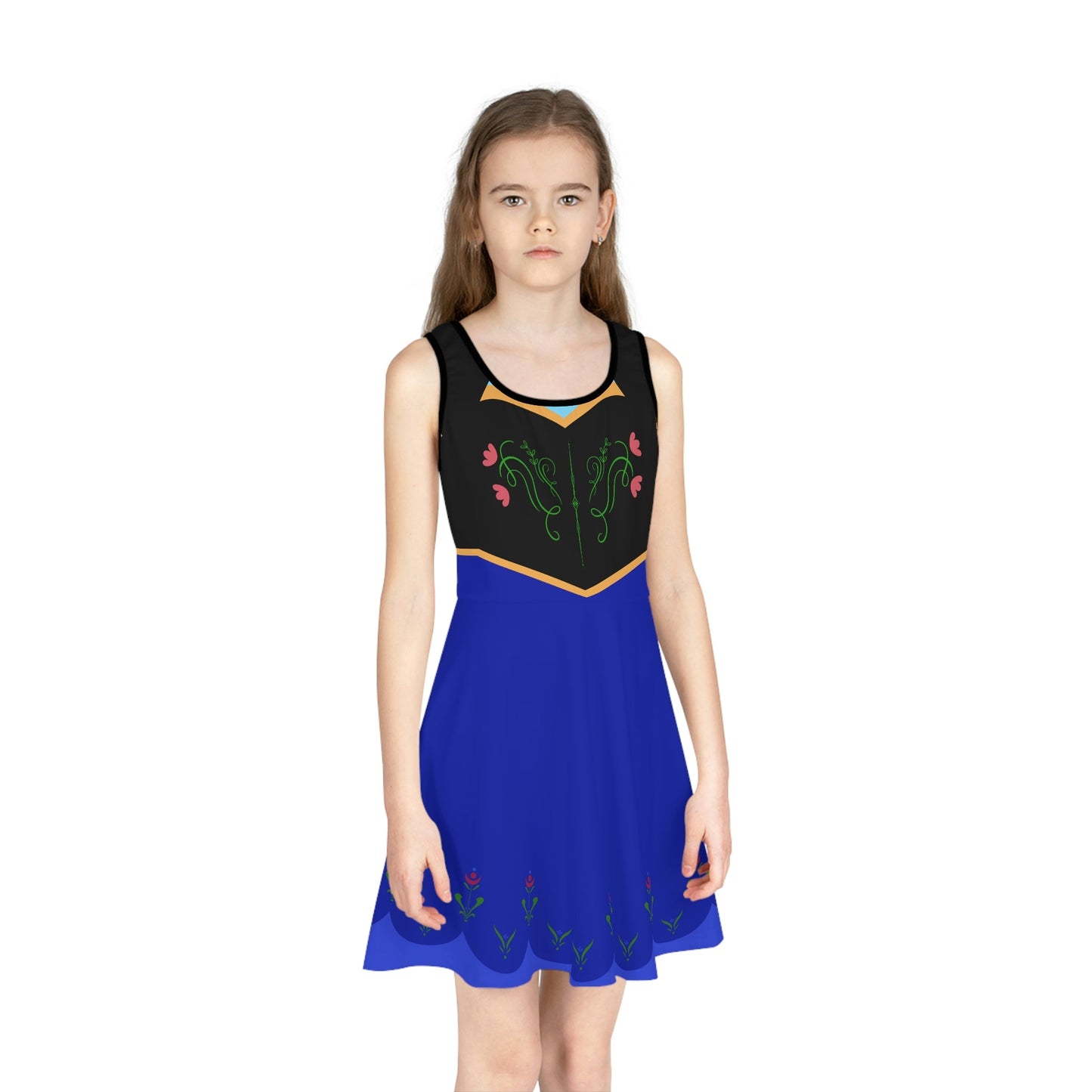 The Anna Girls' Sleeveless Sundress All Over Printanna frozen 1anna frozen 2#tag4##tag5##tag6#