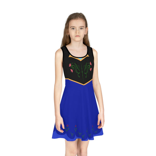 The Anna Girls' Sleeveless Sundress All Over Printanna frozen 1anna frozen 2#tag4##tag5##tag6#