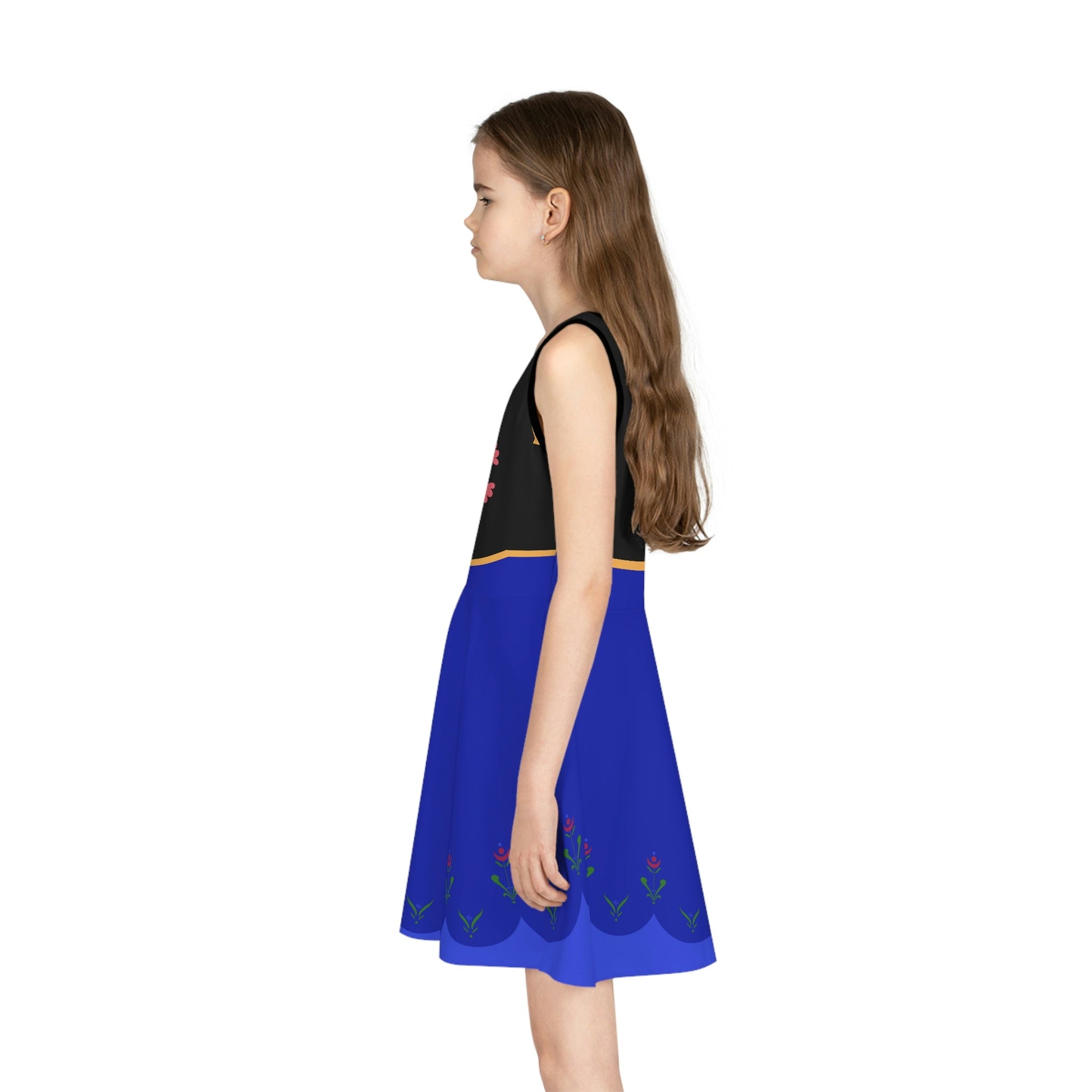 The Anna Girls' Sleeveless Sundress All Over Printanna frozen 1anna frozen 2#tag4##tag5##tag6#