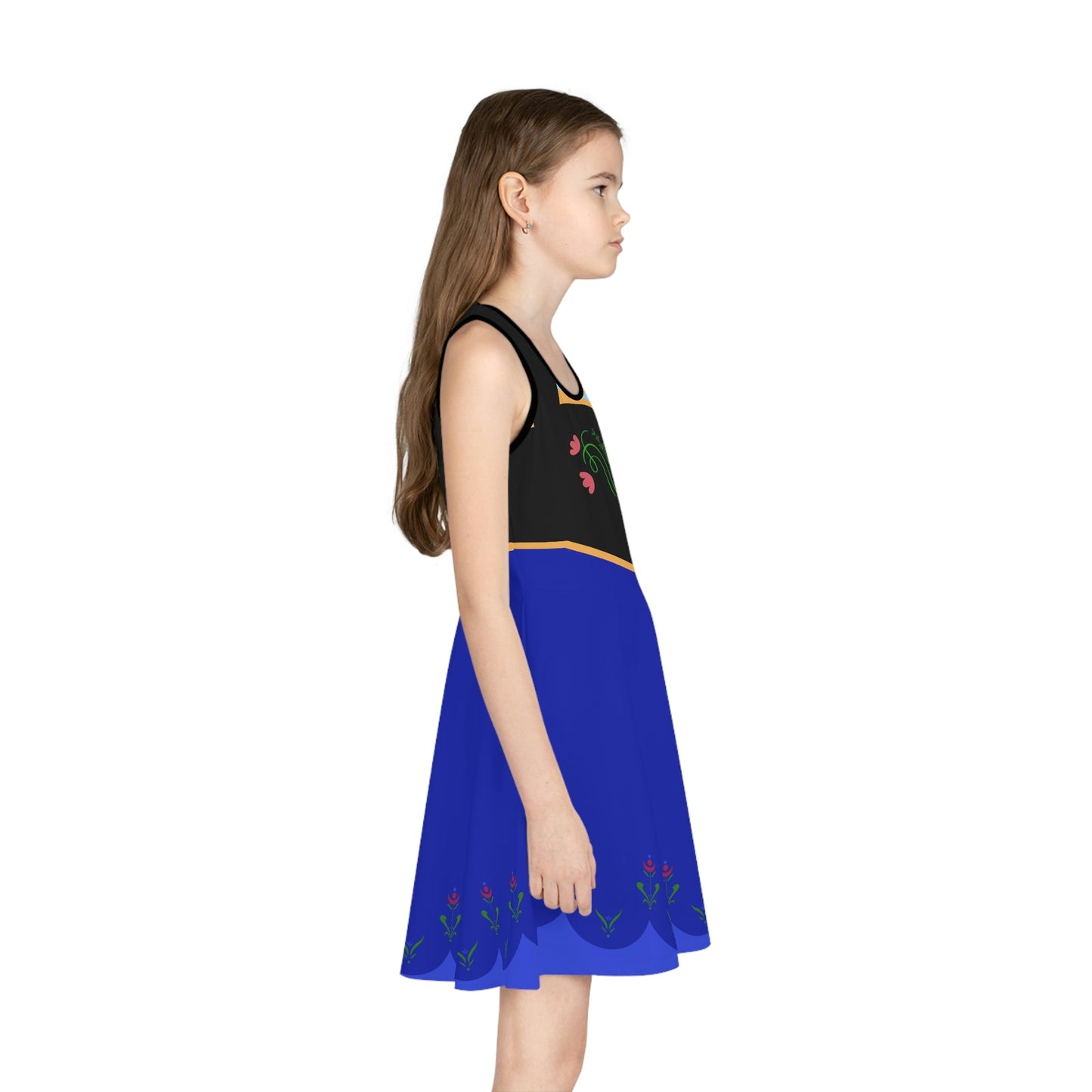 The Anna Girls' Sleeveless Sundress All Over Printanna frozen 1anna frozen 2#tag4##tag5##tag6#