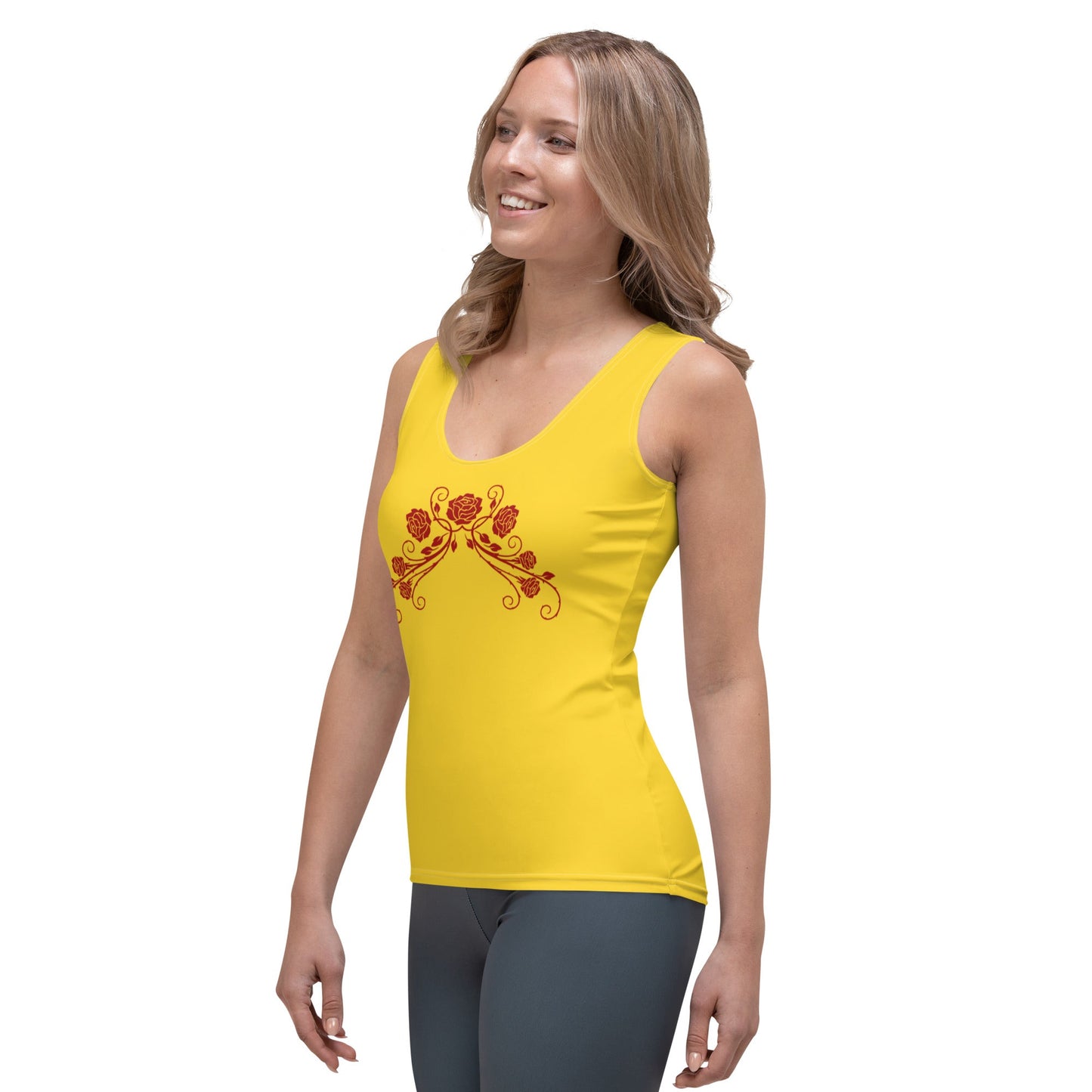 The Belle Inspired Rose Tank Top 90s movieadult disney princessAdult T-ShirtWrong Lever Clothing