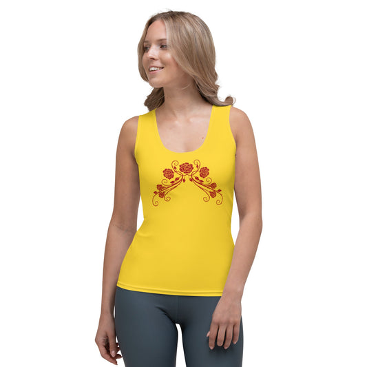 The Belle Inspired Rose Tank Top 90s movieadult disney princessAdult T-ShirtWrong Lever Clothing
