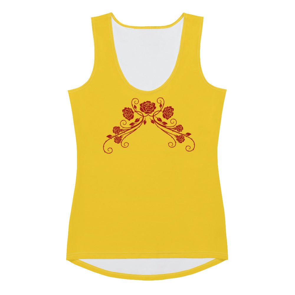 The Belle Inspired Rose Tank Top 90s movieadult disney princessAdult T-ShirtWrong Lever Clothing