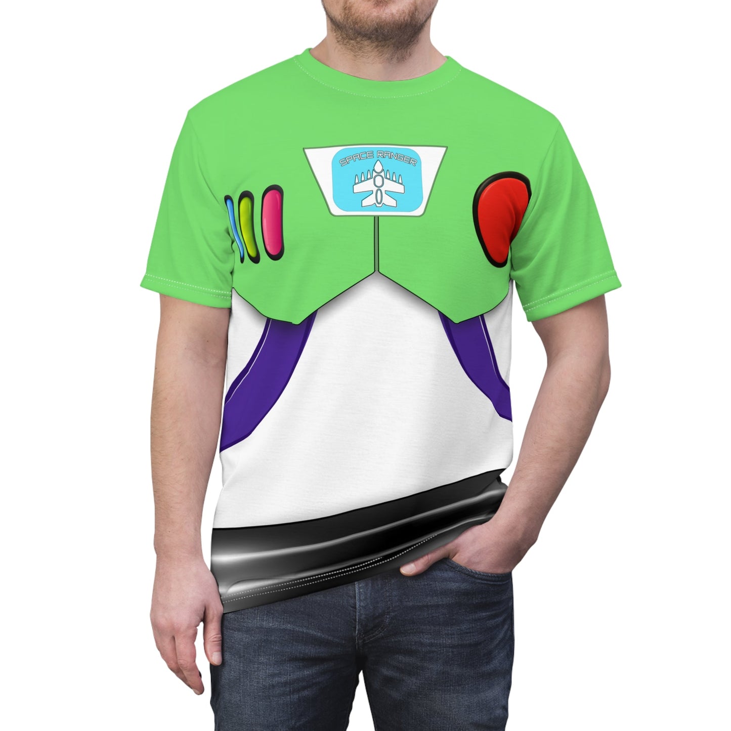 The Buzz Unisex Tee- Running Costume, Cosplay, Bounding All Over PrintAOP ClothingAssembled in the USA#tag4##tag5##tag6#